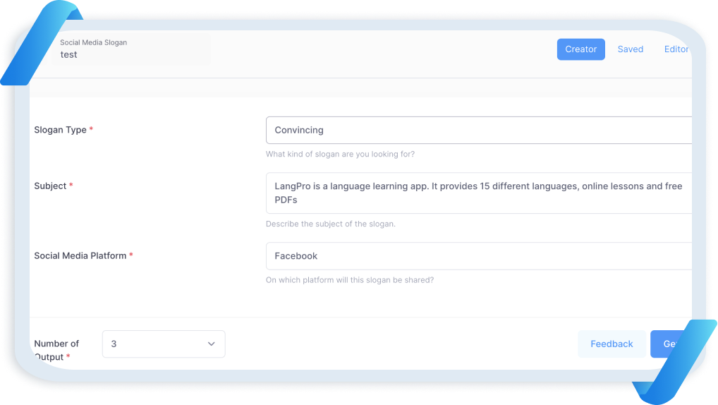 How to use Arconar's Social Media Slogan generator?